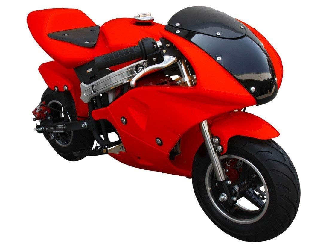 49cc Red 2-Stroke Motorized Pocket Bike