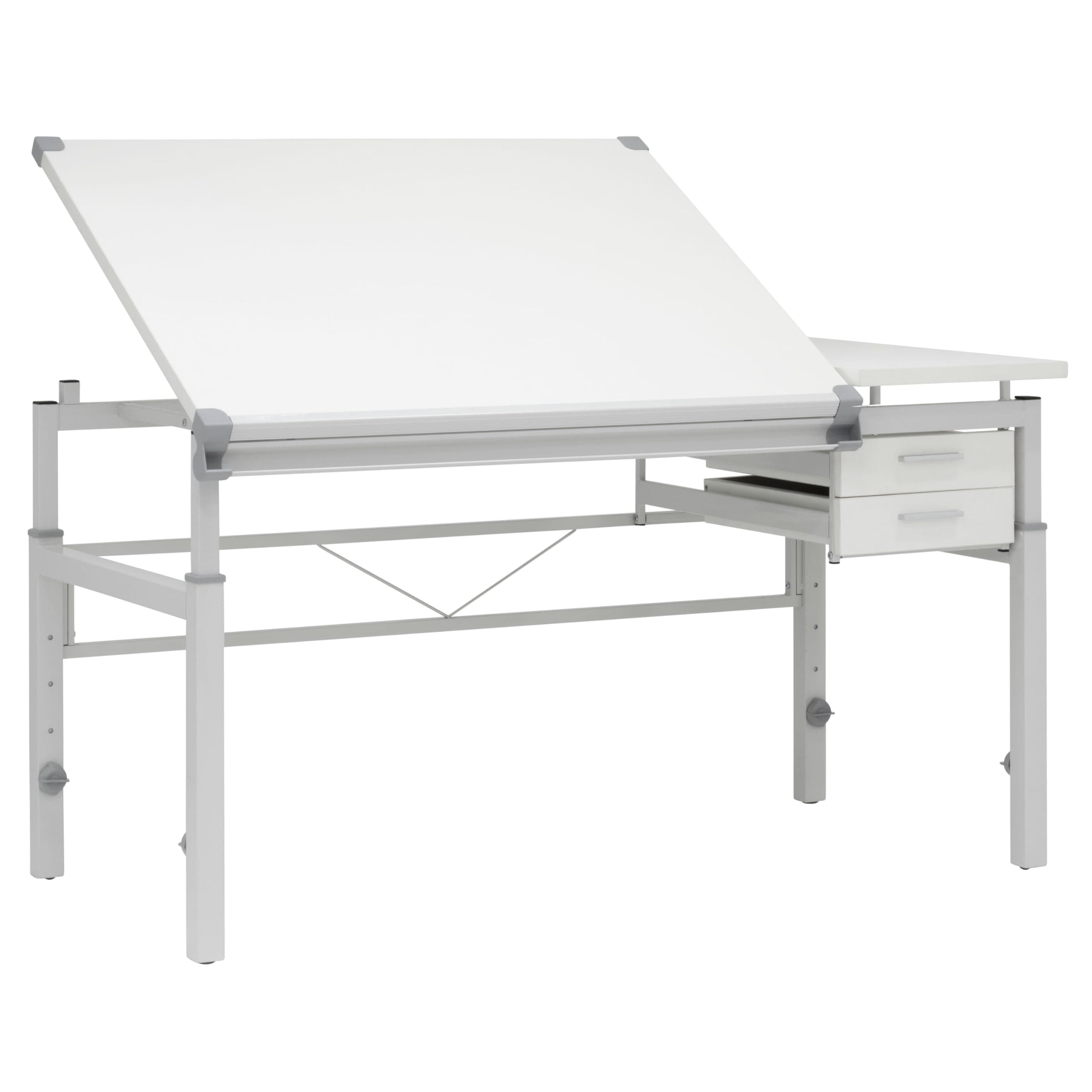 Studio Designs Graphix II Pro Line Split Top Height Adjustable Drafting, Drawing Table with 39.5" x 30" Tilting Top,White