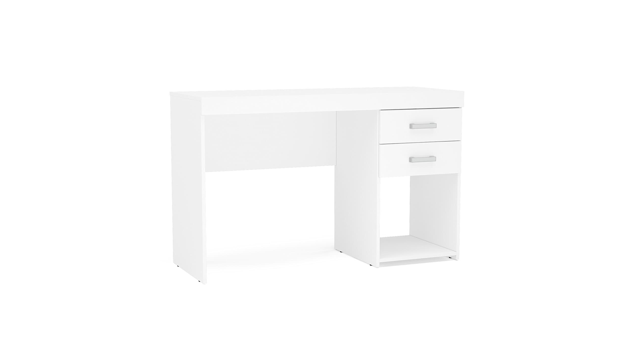 Polifurniture Malta 2 Drawer Computer Desk, White