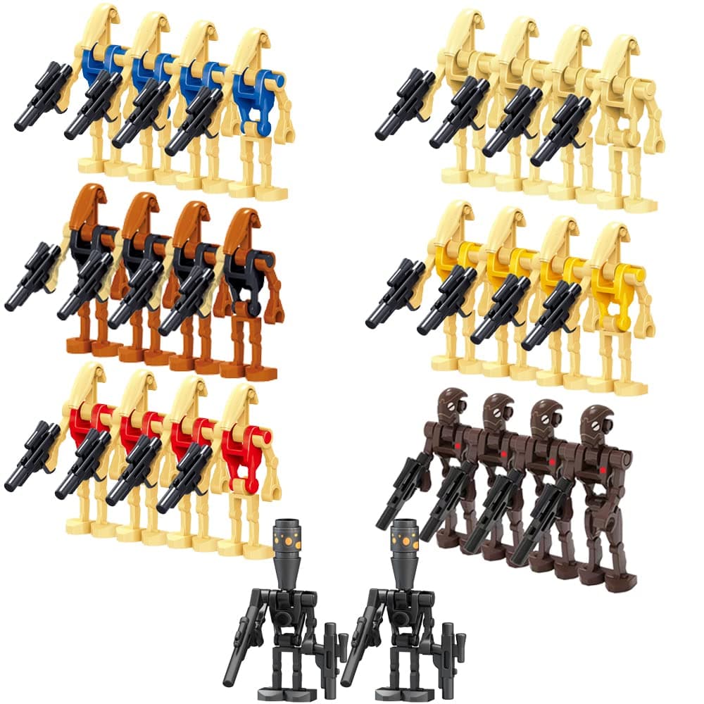 6 × 4 Figures 26-Piece Pack Battle, Set Building Blocks Action Figures Toy Droids with Weapons, Boys Kids Gift …