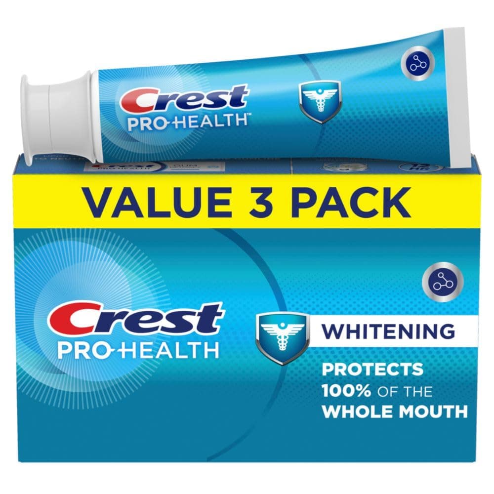 Crest Base Pro-Health Whitening Toothpaste (4.3oz) Triple Pack, Teeth Whitening