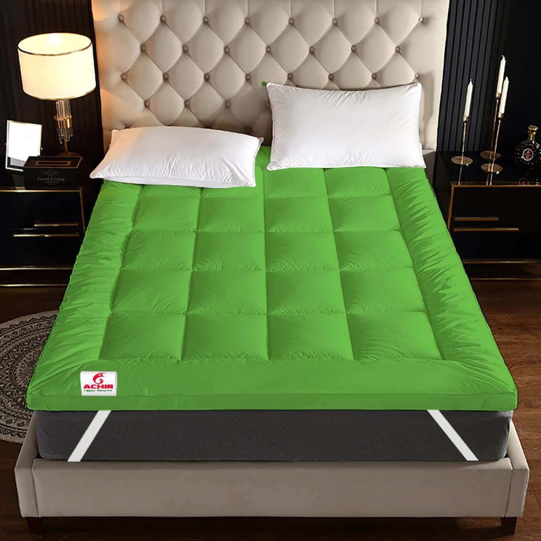 ACHIR 500 GSM Super Soft Microfiber Mattress Topper/Padding for Soft and Comfortable Sleep - Mint Green, (Small Size, 36"x72"inch, 3ft x 6ft)