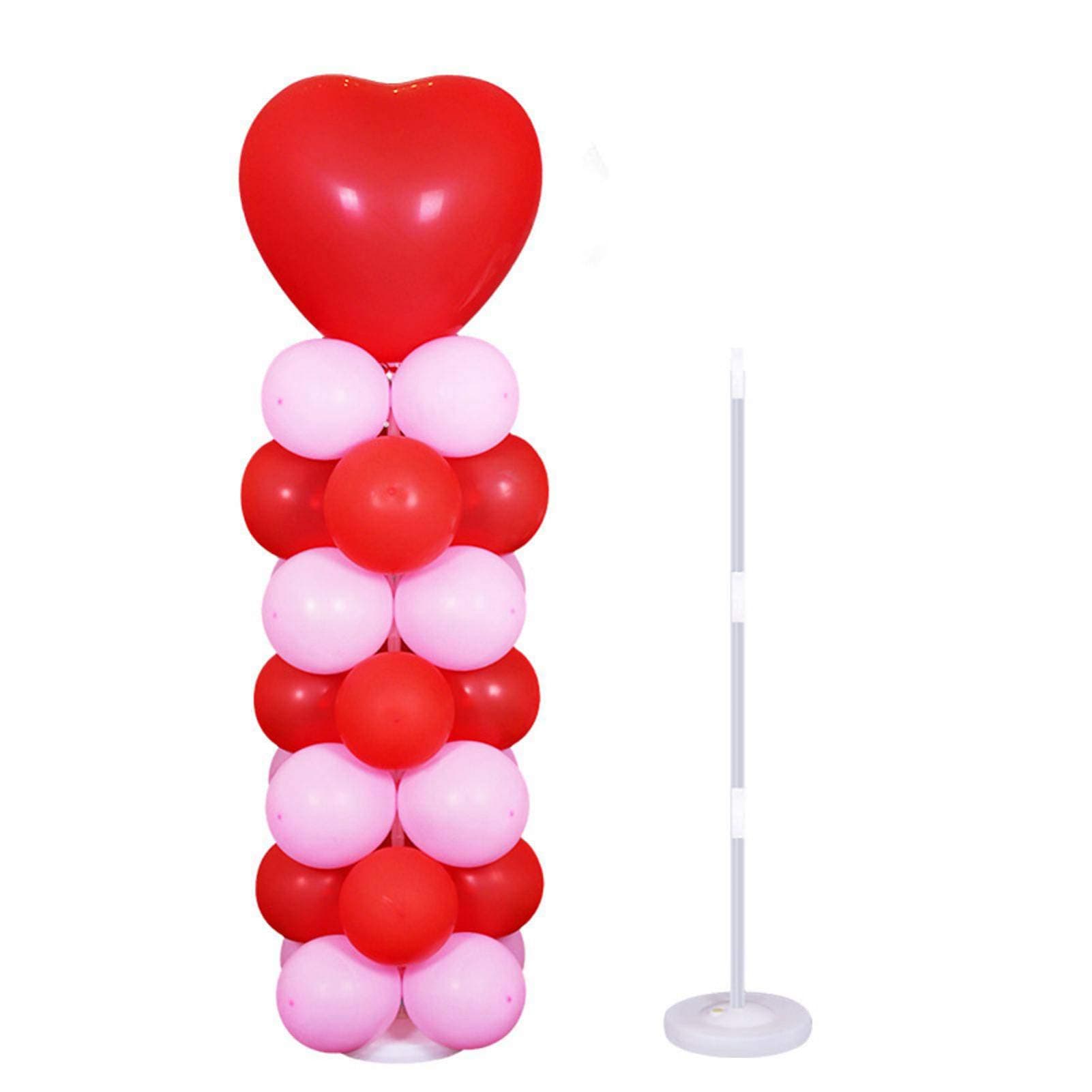 BYECHOW 2 Set Table Balloon Stand Kit, Balloon Column Base Stand Kit,Transparent Tubes Balloon Sticks Ground Holder Balloon Support for Graduation/Wedding/Birthday Party Decorations