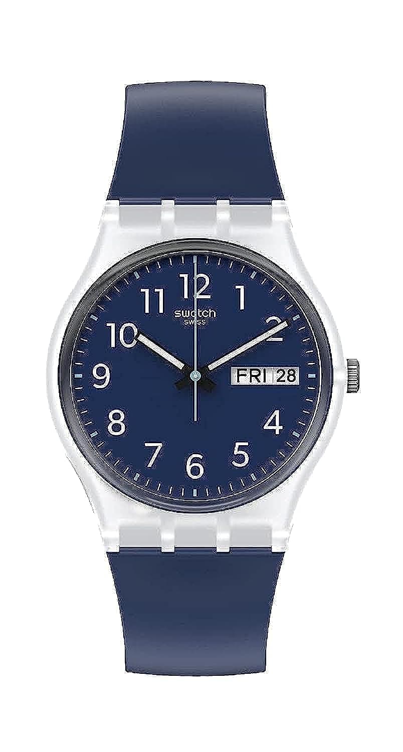 Swatch Gent Standard Quartz bio-sourced Material Strap, Blue, 16 Casual Watch (Model: GE725)