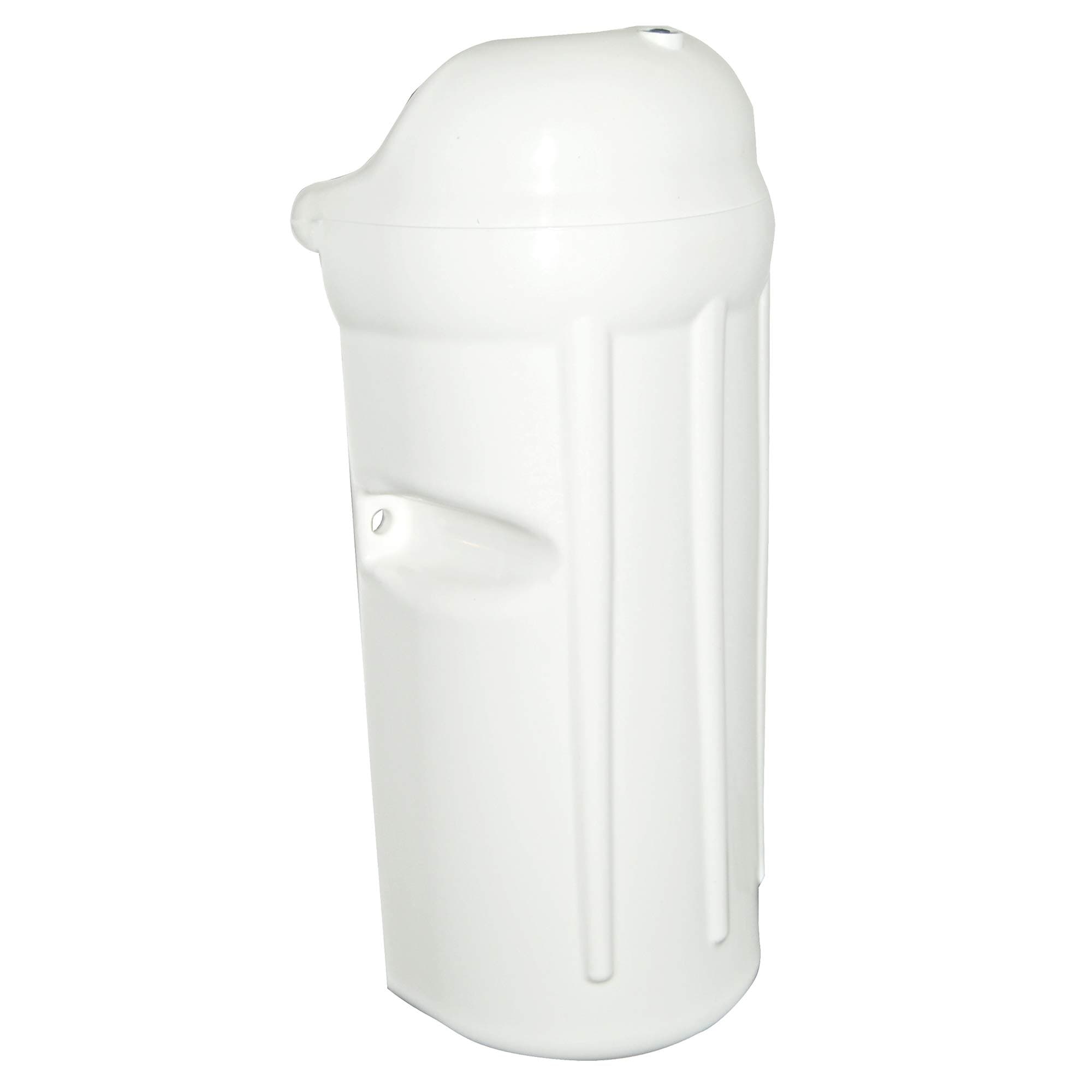 Taylor Made 7" x 17" White Dock Post Bumper with Inflation Valve, Slides Over 1.5" Dock Pipe, Protects Boats, Made in the USA - 2020108507
