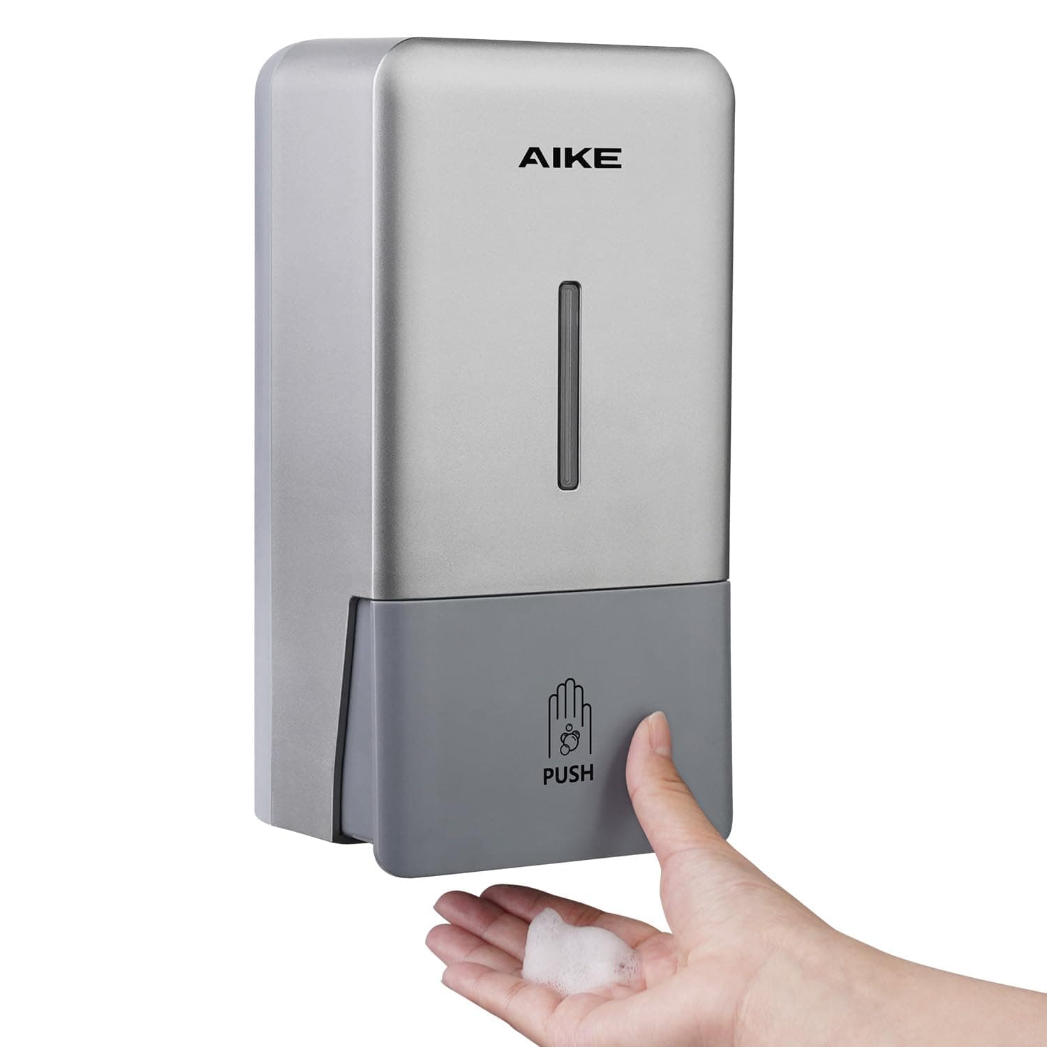 – AIKE Foaming Soap Dispenser 800 ML Wall-Mounted, Manual Push Pump for Commercial Bathrooms AK1006F(Specialized Foam soap only)