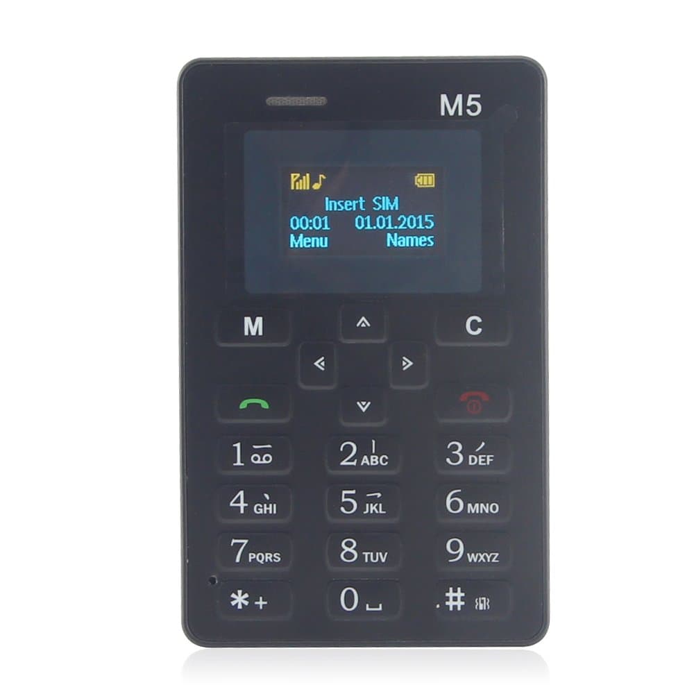 Crony M5 Mini Card Cell Phones Ultra Thin Student Version (Black)