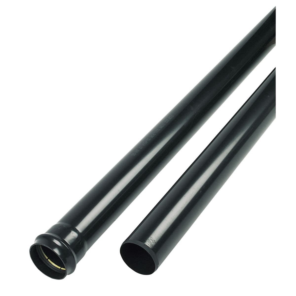 FloPlast Soil Pipe Single Socket Black 110mm x 1m