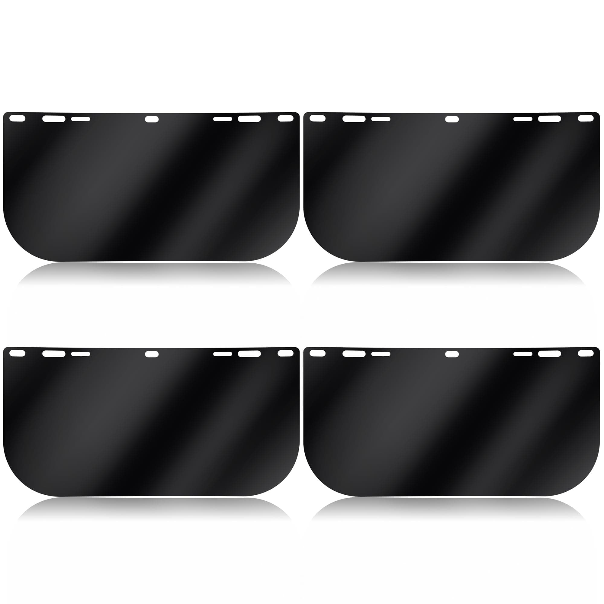 Feekoon 4 Pack Face Shield Replacement Lens, 15.5'' x 8'' Tinted Full Face Shield Compatible with Hobart 770580, Protective Safety Visor Replacement for Welding, Grinding, DIY, Cosplay Helmet
