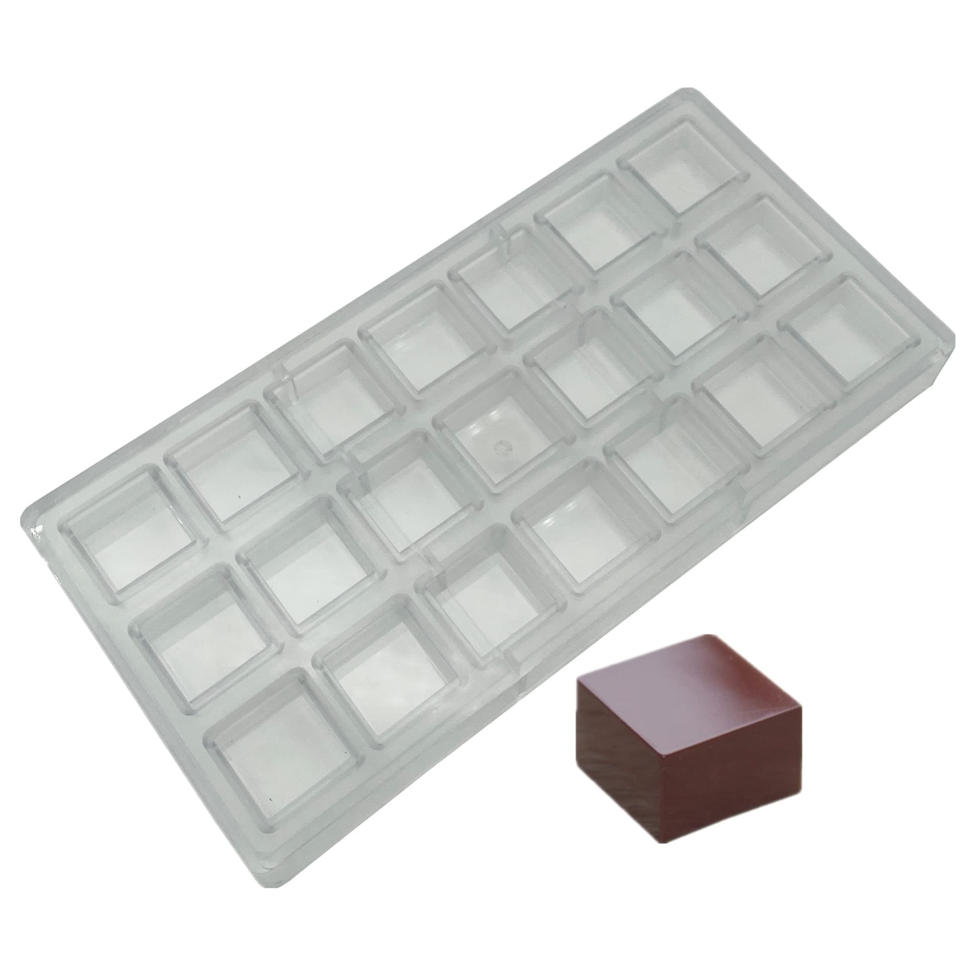Square Chocolate Making Mould Polycarbonate Chocolate DIY Mold 21 Cavities Candy Ice Cube Molds