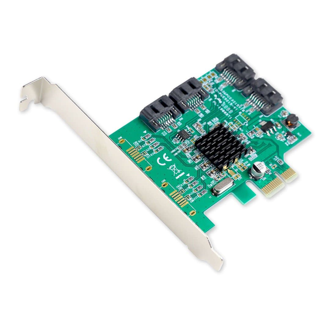IO Crest SI-PEX40064 4 Port SATA III PCIe Controller Card (Green)