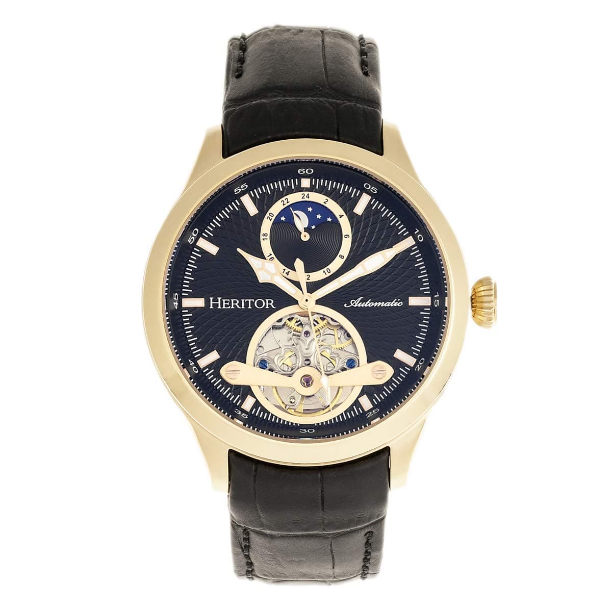 HERITORGregory Automatic Semi Skeleton Dial Men's Watch HERHR8100