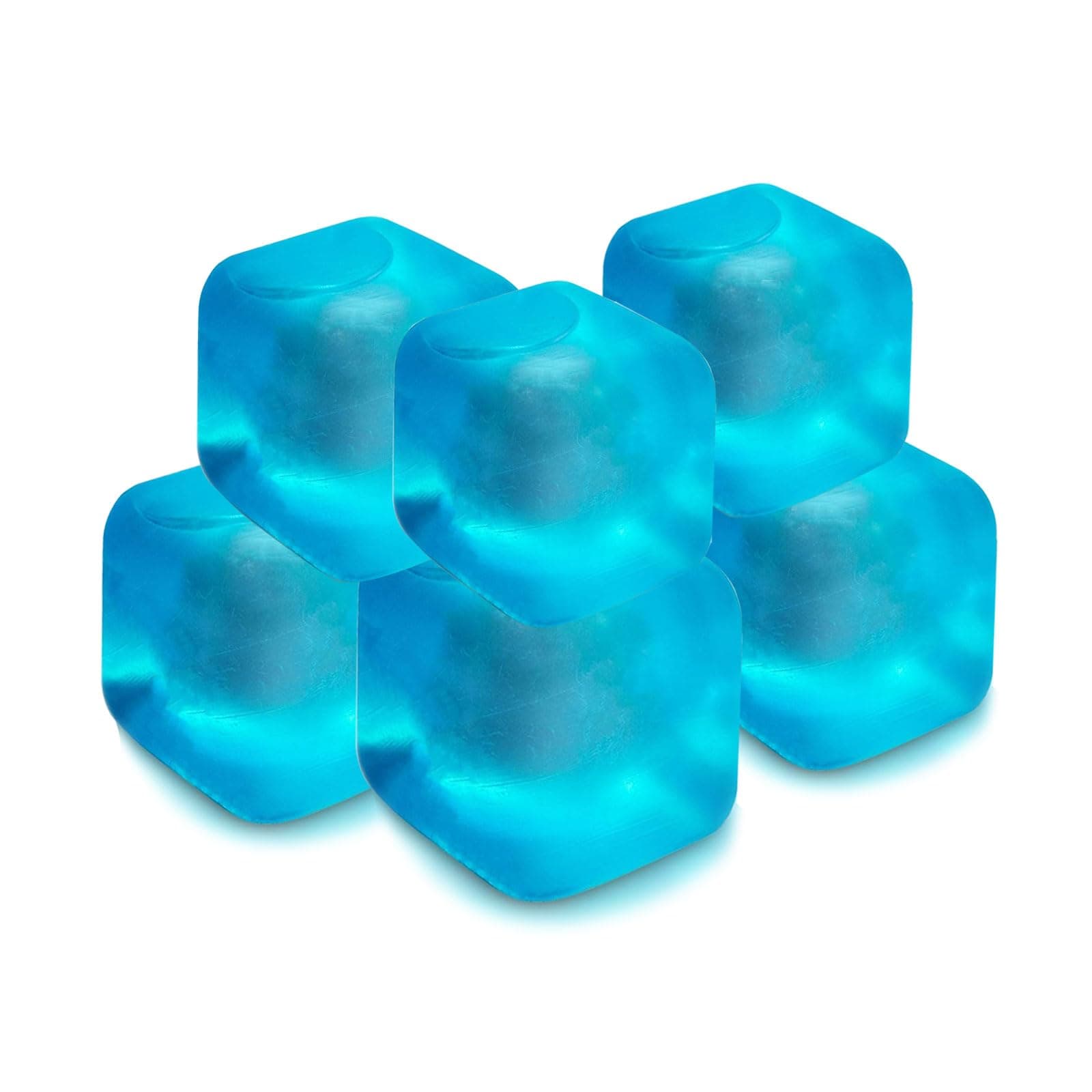 Extra Large Reusable Ice Cubes (2.6” Sq.) - BPA Free Plastic - for Cold Therapy Units, Drink Coolers, or Drink Dispensers. Stay Cold Longer. 6-Pack
