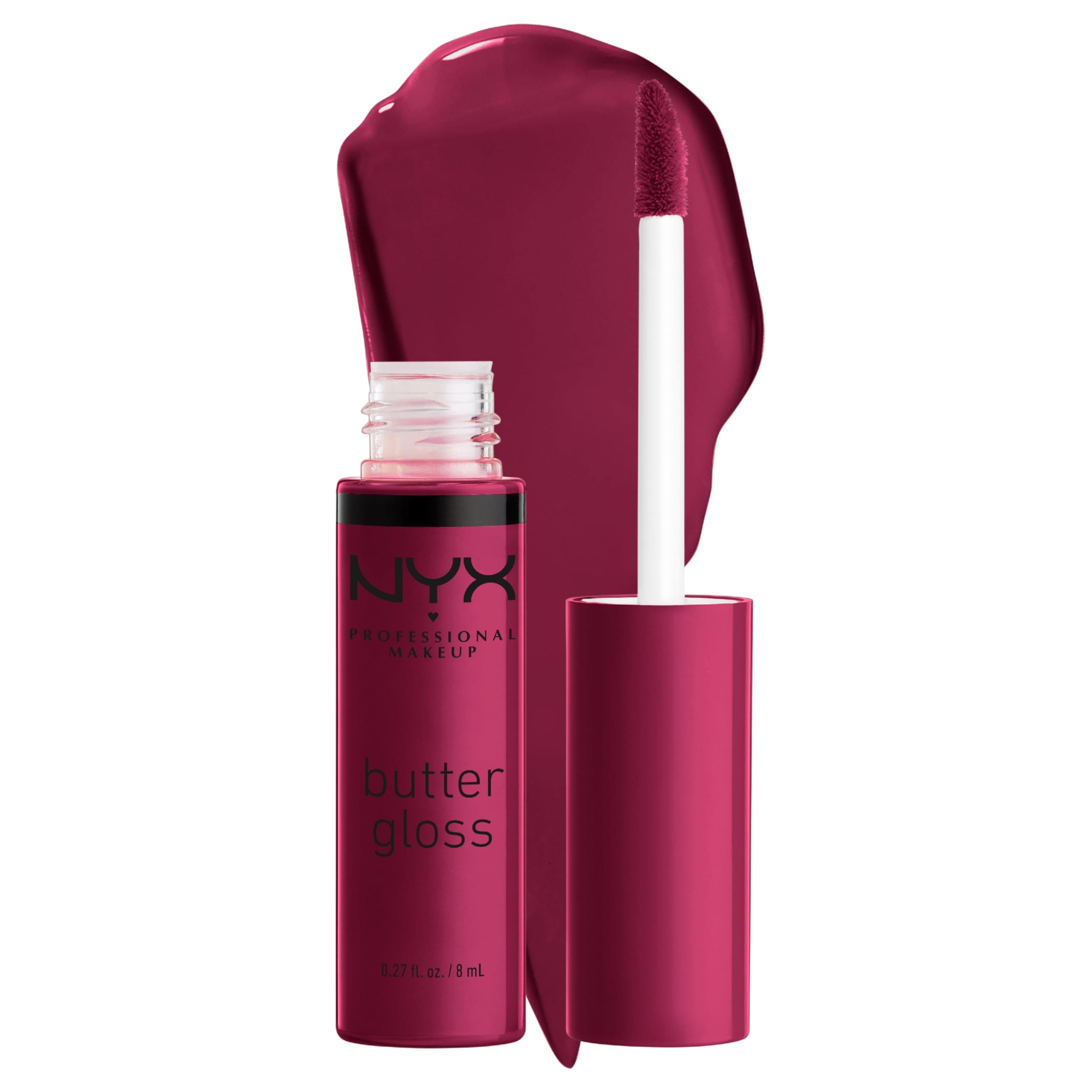 NYX PROFESSIONAL MAKEUP Butter Gloss, Non-Sticky Lip Gloss - Devil'S Food Cake (Deep Plum)