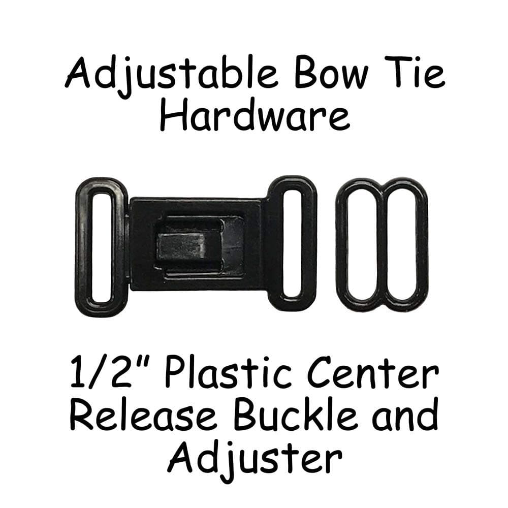 Bow Tie Hardware Plastic Buckle and Slide Adjuster - 1/2" (12mm) - Black (Qty 10)