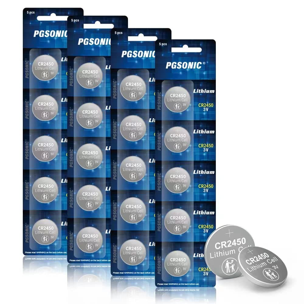 PGSONIC 20 Pack CR2450 3V Lithium Coin Battery