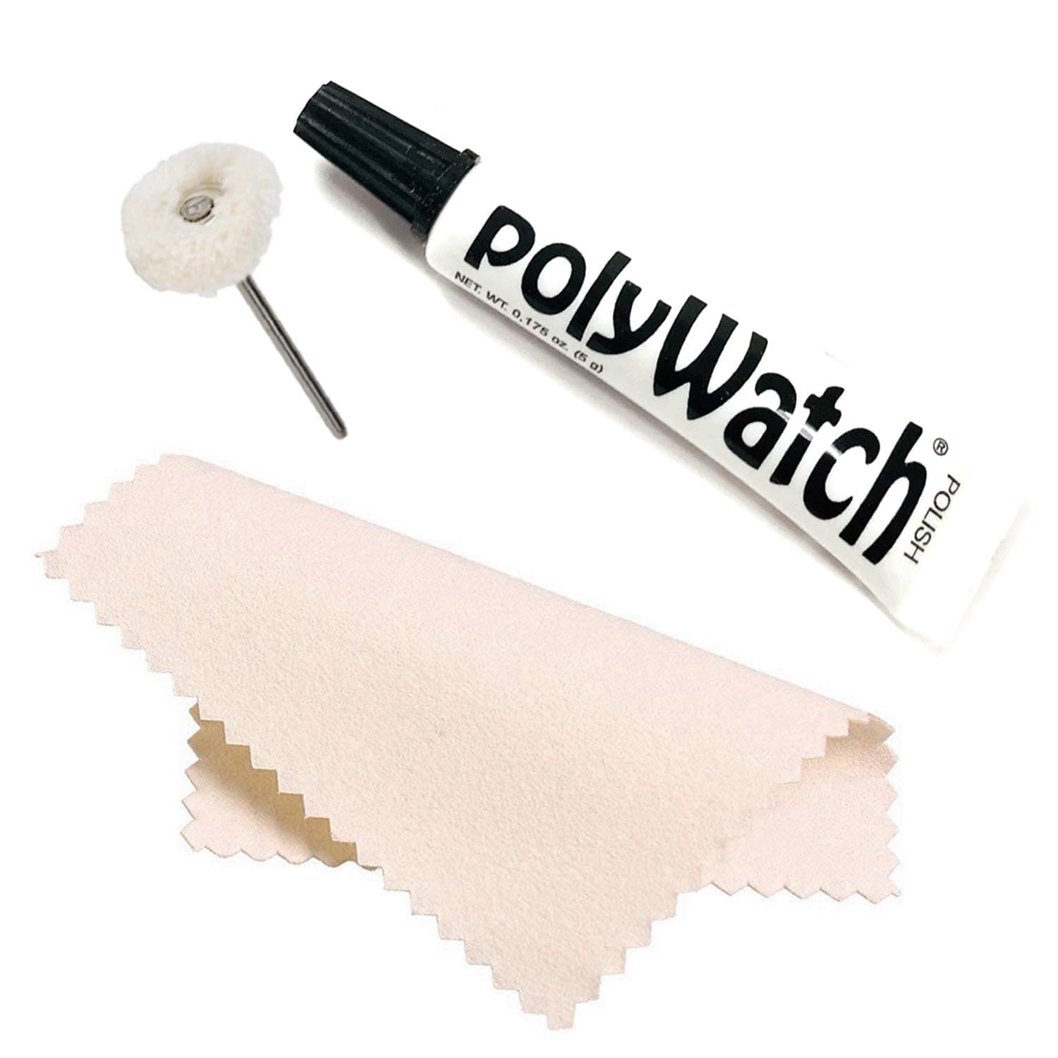 Polywatch Plastic Watch Crystal Scratch Remover String Buff Soft Polisher and Polishing Cloth