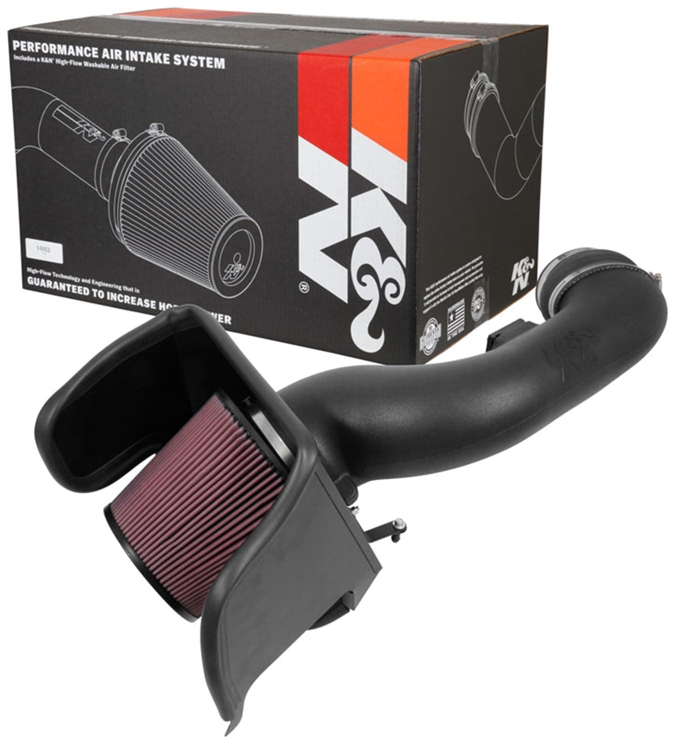 K&N Cold Air Intake System: High-Flow Air Filter, Increase Performance & Towing: Compatible with 2017-2019 Ford: F250, F350, F450, 57-2597