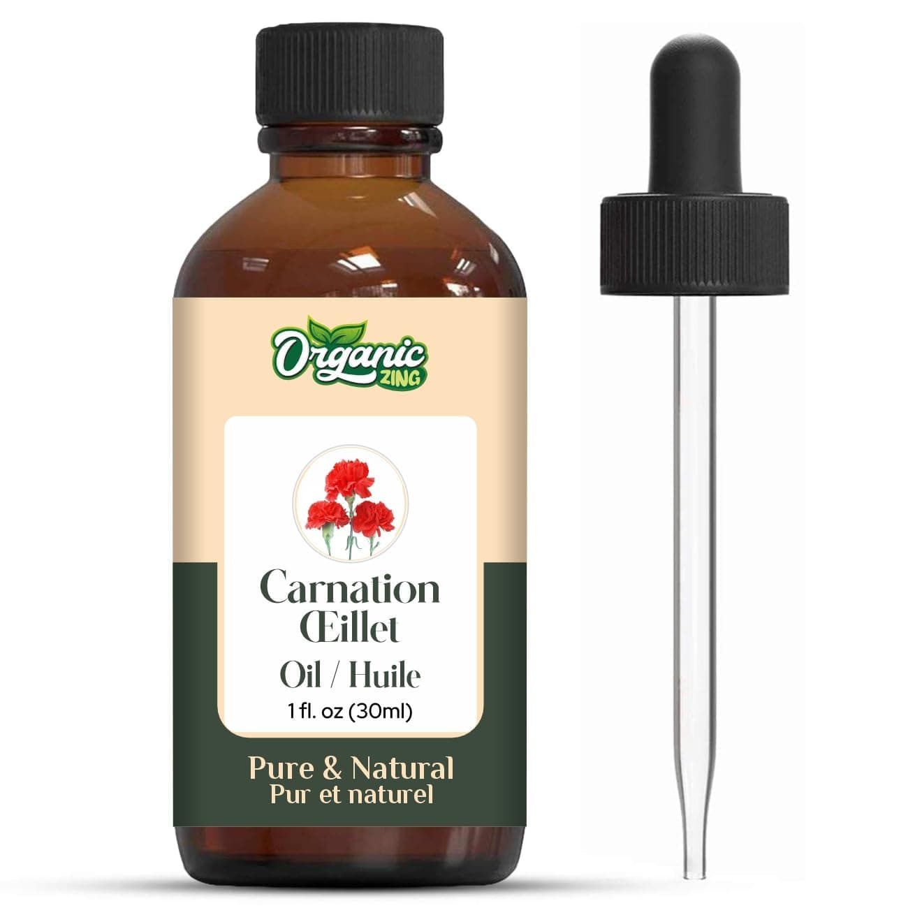 Organic Zing Top Selling Oils. (30ml, Carnation)