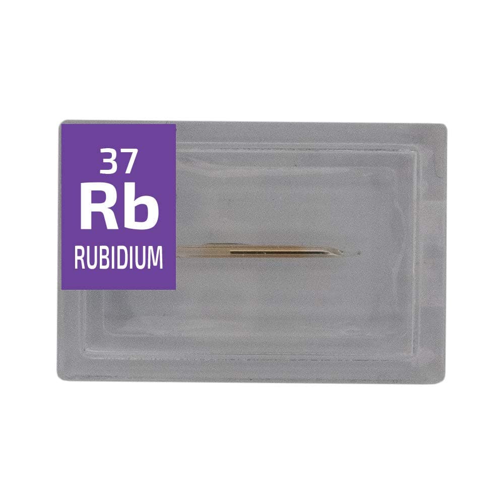 Rubidium Metal Element 15 mg ampoule 99.9% Pure Element Sample in a Mini PEGUYS Periodic Element Tile