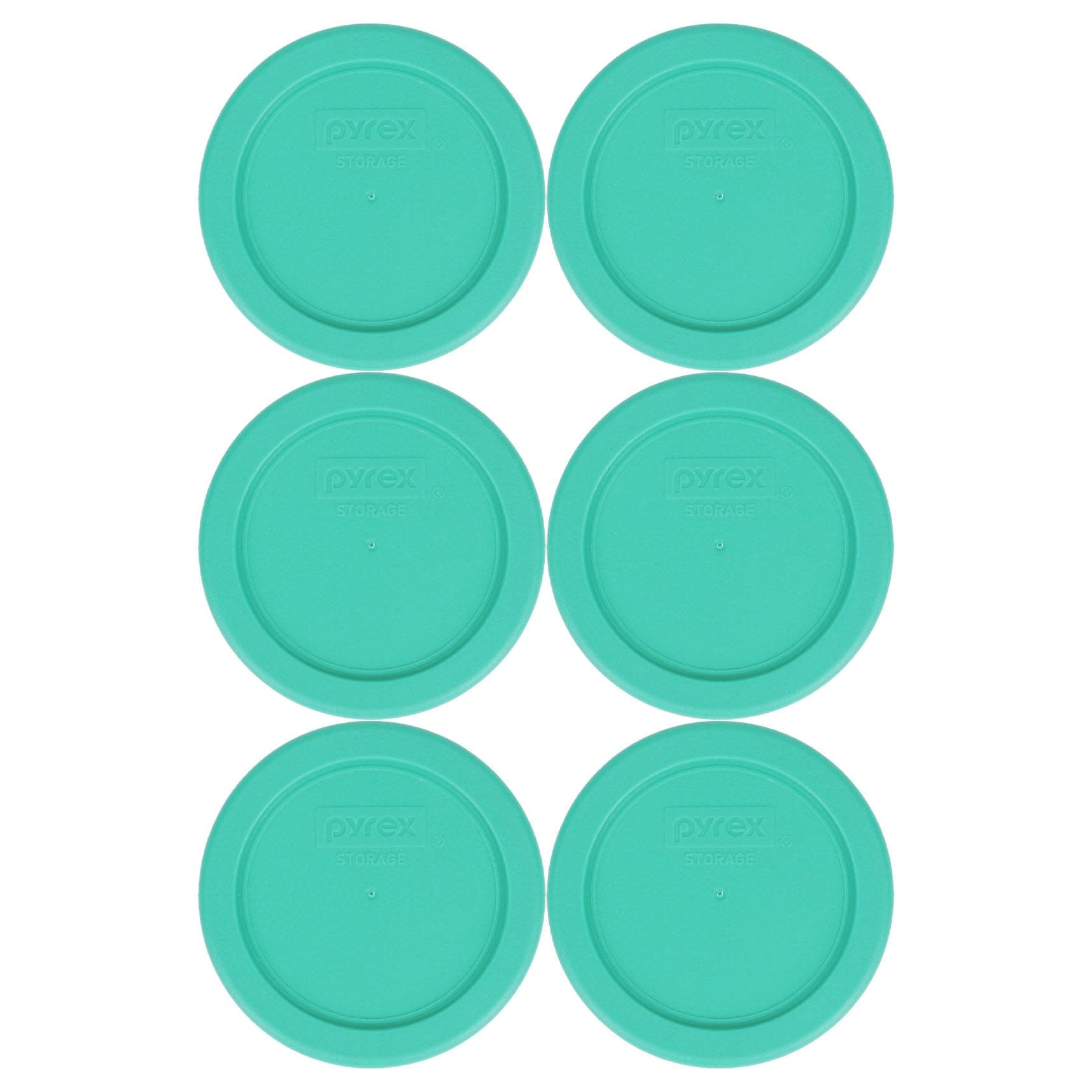 Pyrex 7202-PC 1-Cup Green Food Storage Replacement Lid (6 Pack) - Made in USA