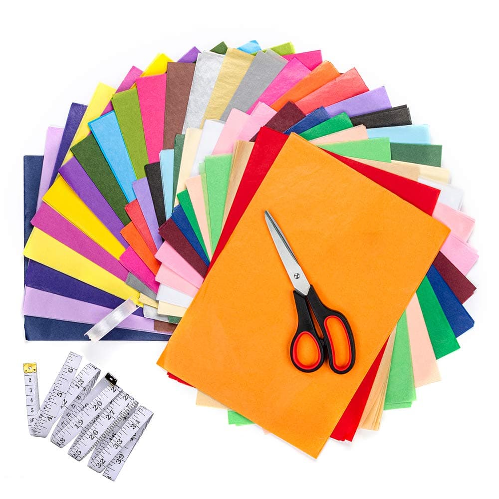 360 Sheets A4 Sizes Tissue Paper 8.3x11.7" Bulk 36 Colors for Scrunch Art Pom Poms Paper Flowers DIY Craft Scrapbooking Embellishments Rainbow School Supplies+Craft Tools (A4, 36)