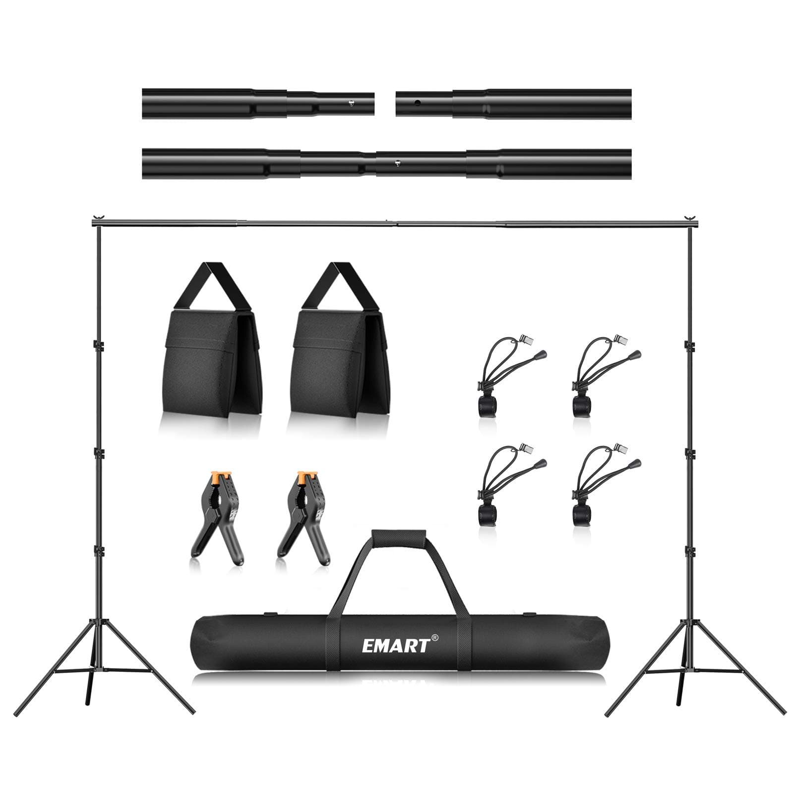 EMART 8.5 x 10 ft Photo Backdrop Stand, Adjustable Photography Muslin Background Support System Stand for Photo Video Studio
