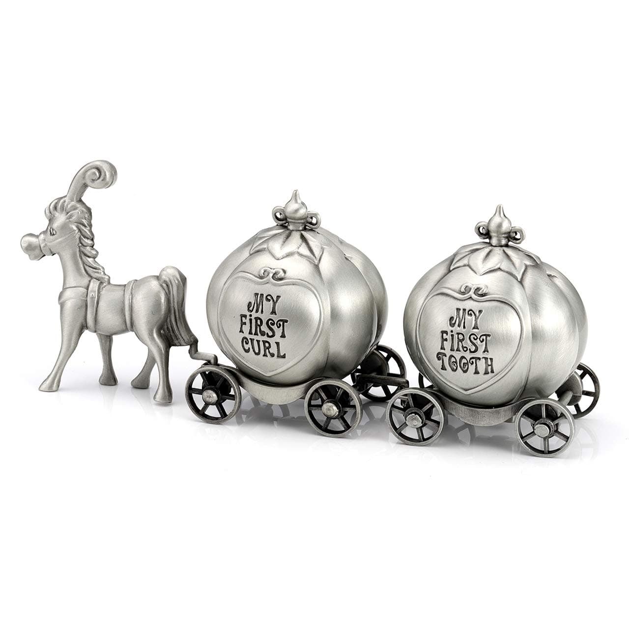 Silver Tooth Holder, My First Tooth and Curl Keepsake Box Set, Baby Teeth Fairy Containter Gift Box for Child Kids