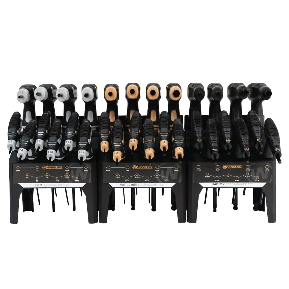 30 Piece SAE/Metric Hex and Torx P-Handle Set for Pistol Rifle Handgun Gunsmithing Rebuild and Maintenance, Black, Yellow, Gray