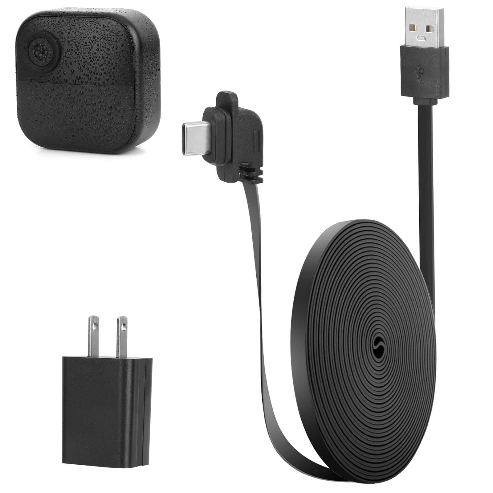 iTODOS 20ft/6m Power Cable and Adapter Compatible with Blink Outdoor 4 (4th Gen), Weatherproof Outdoor, Flat Charging Cable Charger for Blink Outdoor 4 (4th Gen) Camera