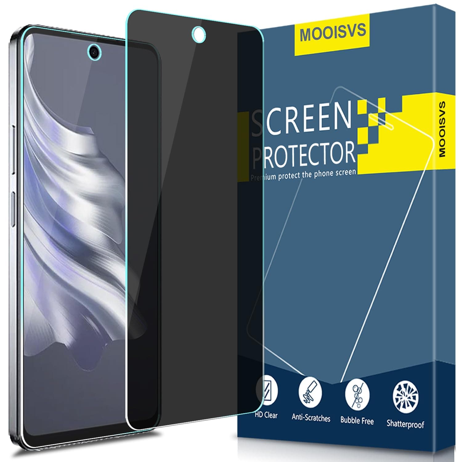 2Pack For Tecno Spark 20 Pro Privacy Tempered Glass Screen Protector, Ultra HD Tempered Glass Film, Anti-Spy, 9H Hardness, Anti-Scratch, Bubble Free