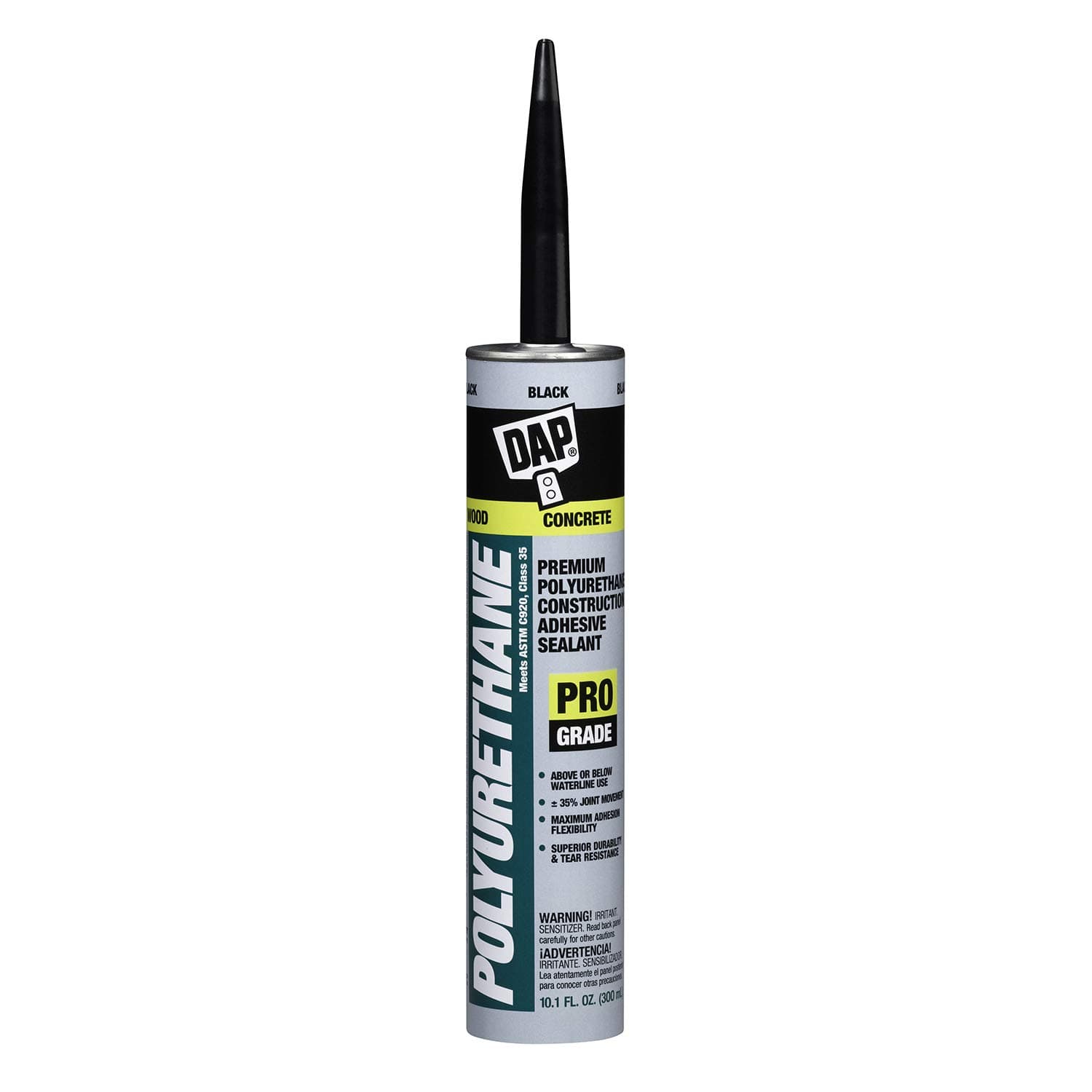 Polyurethane Premium Construction Adhesive Sealant, Black, 10.1 Oz (7079818816)