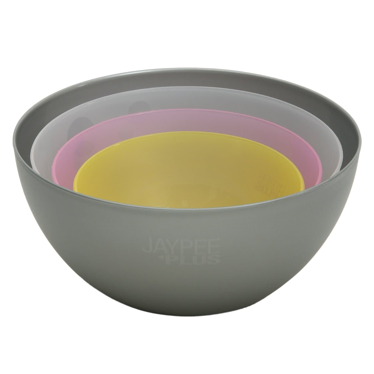Jaypee Plus Virgin Plastic Mixing Bowl | Lightweight, Strong & Durable Bowls | Ideal for Serving, Storing & Stacking Set of 4 -(2800+2000+1200+800) ml (Multicolor)