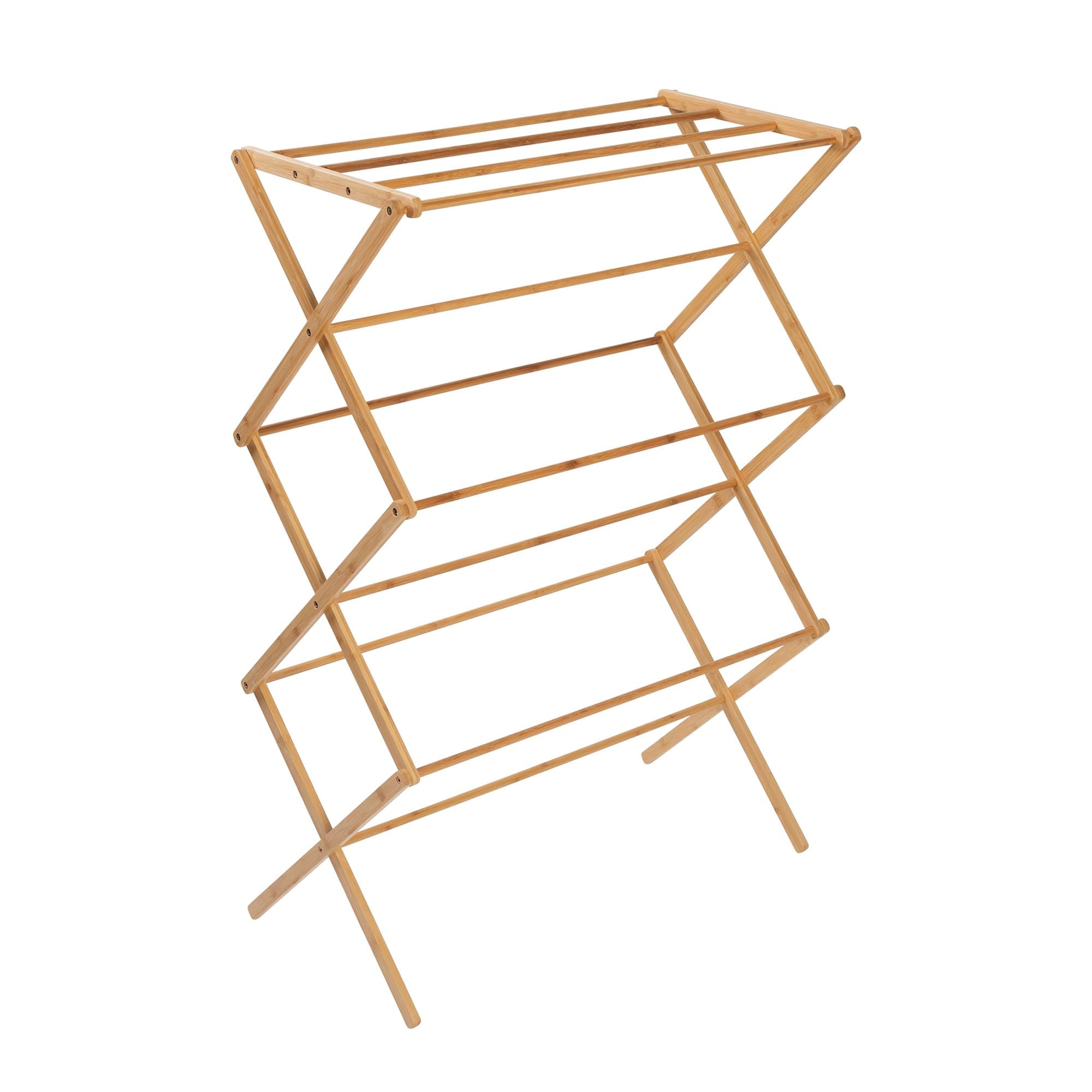 Honey-Can-Do Collapsible Bamboo Drying Rack – Sturdy & Foldable Laundry Drying Rack, Space-Saving & Portable Clothes Rack for Air-Drying Clothes, Towels, Blankets & Delicates, Indoor & Outdoor Use.