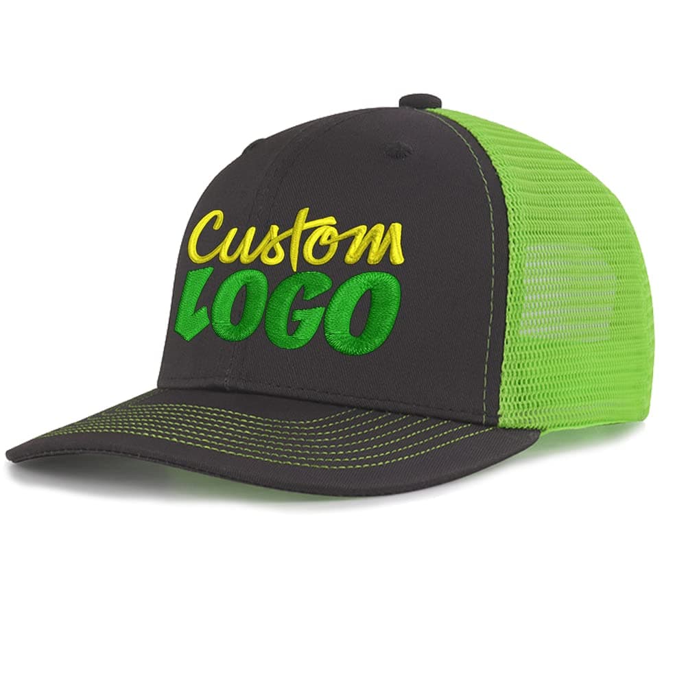 Custom Logo Embroidered Trucker Hats for Men Adjustable Snapback Mesh Cap Great for Outdoors Baseball Cap
