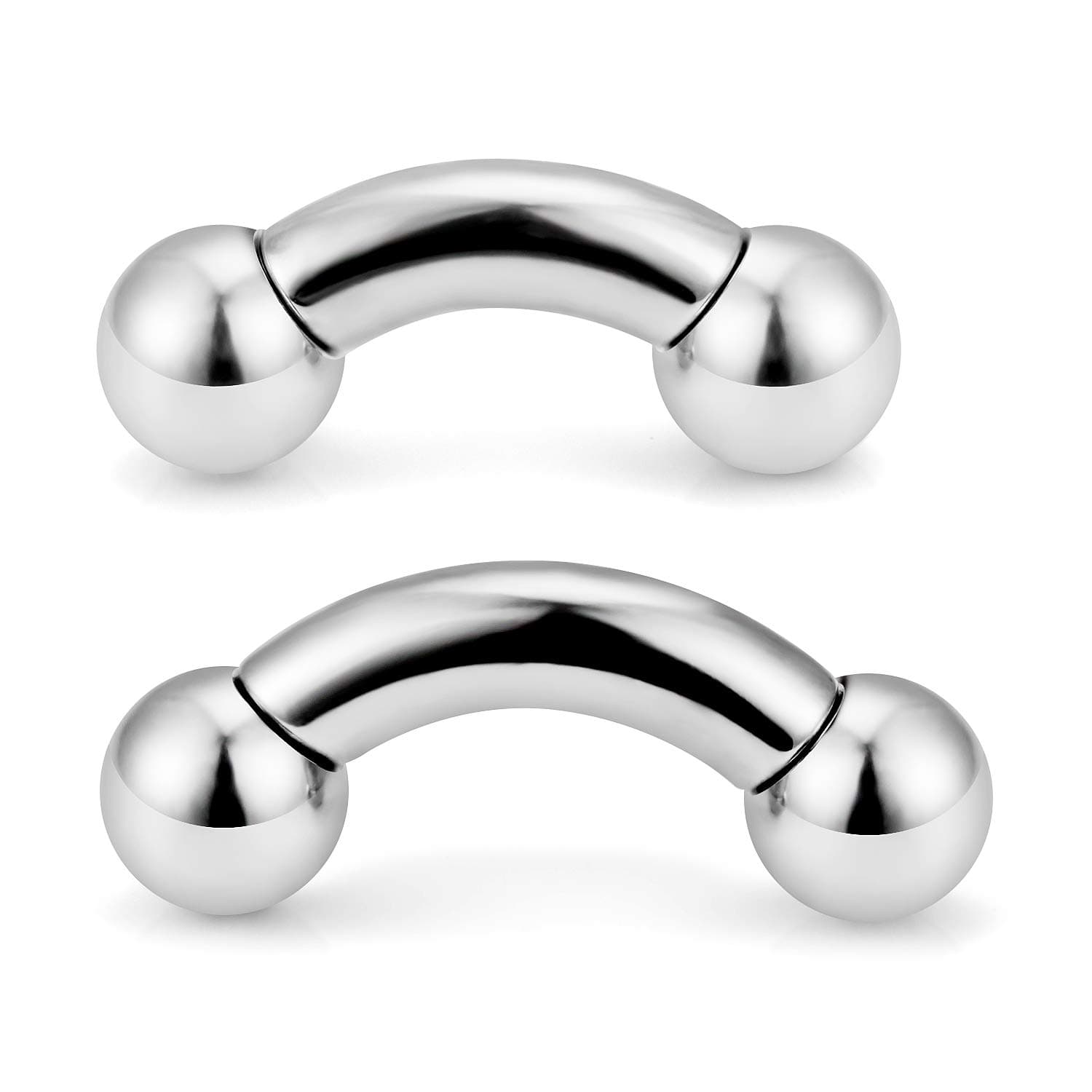 SCERRING 2-4PCS PA Ring Bent Curved Barbell Internally Threaded Monster Screwball Rings 316L Surgical Steel Body Piercing Jewelry 2G 4G 6G 8G