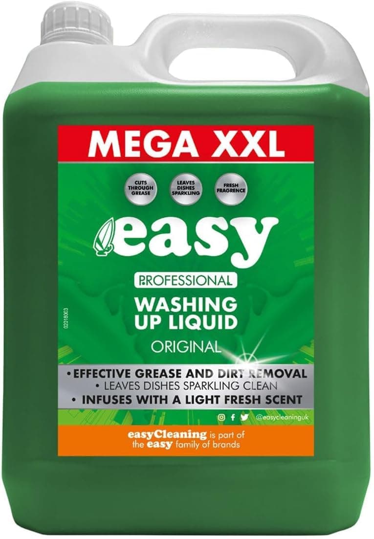 Easy Original Dish Washing Up Liquid Clean Scent Detergent Kitchen Soap 5L Pack Boxed Slamtech