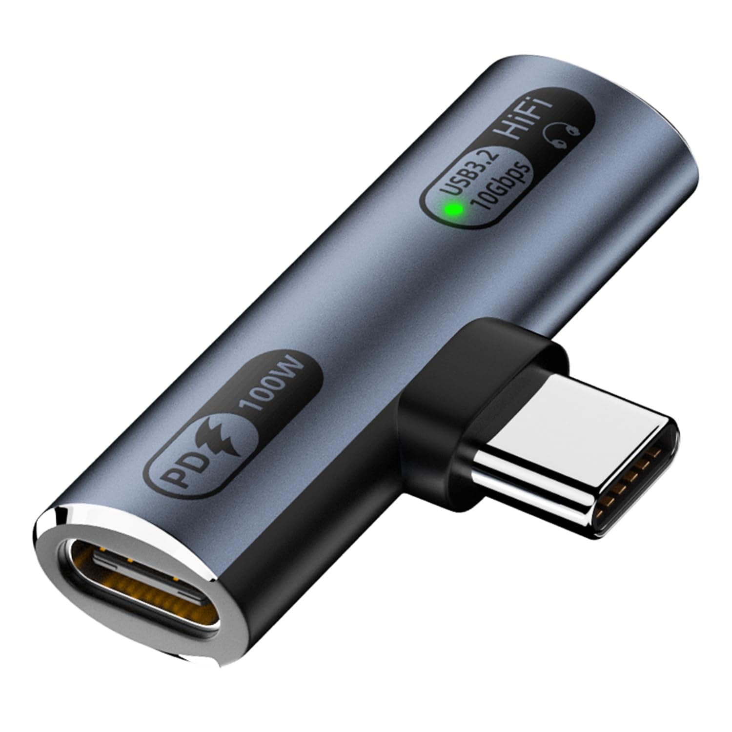 USB C Splitter with 100W Fast Charging, Dual USB C Headphone and Charger Adapter Dongle for iPhone 16/15 Series, iPad, MacBook, Galaxy S24/S23 and More - Grey (No for Power and Video Output)