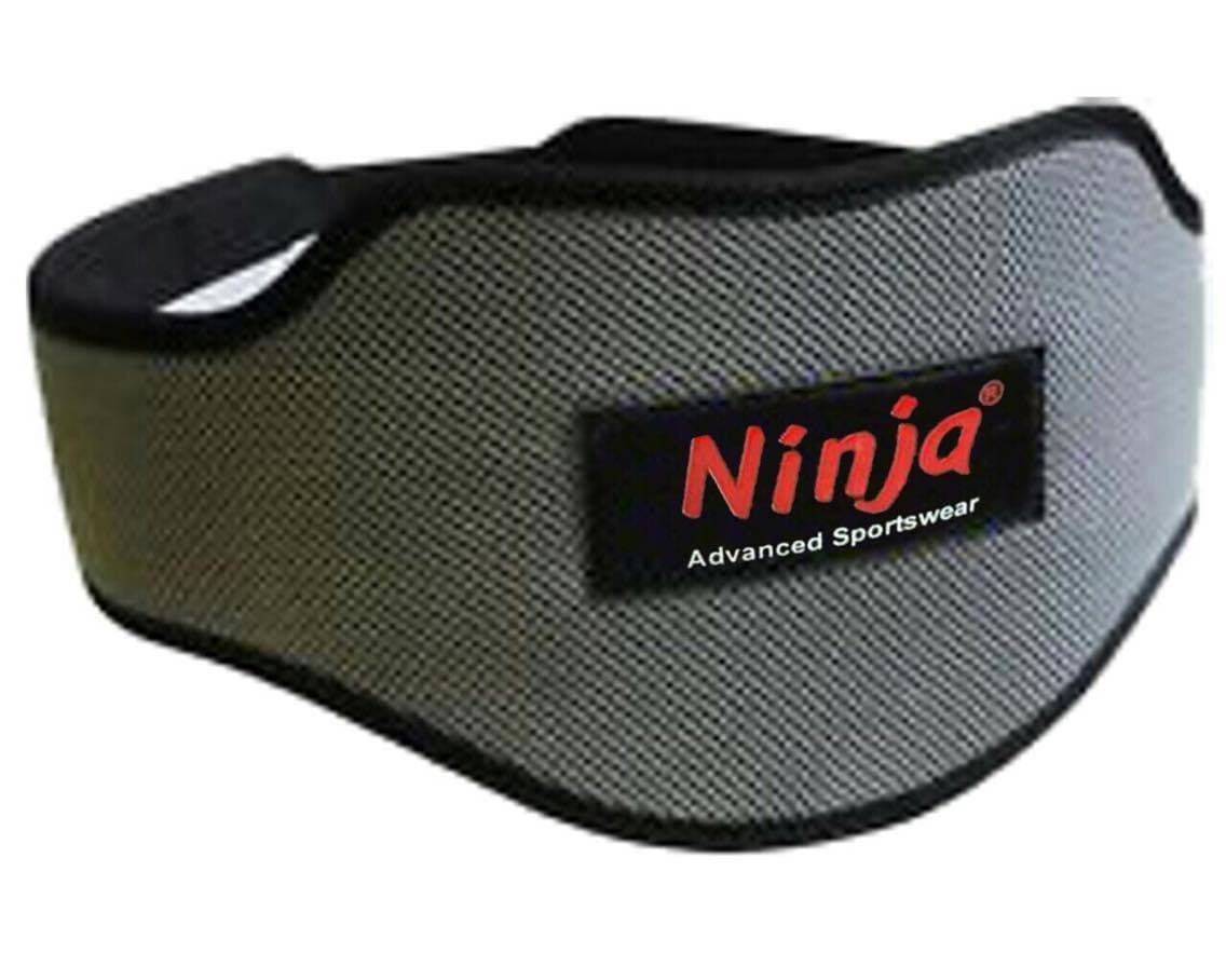 Ninja Grey Mesh Weight Lifting Belt Lumbar Back Support Power Gym Belt Training Crossfit Belt 6''