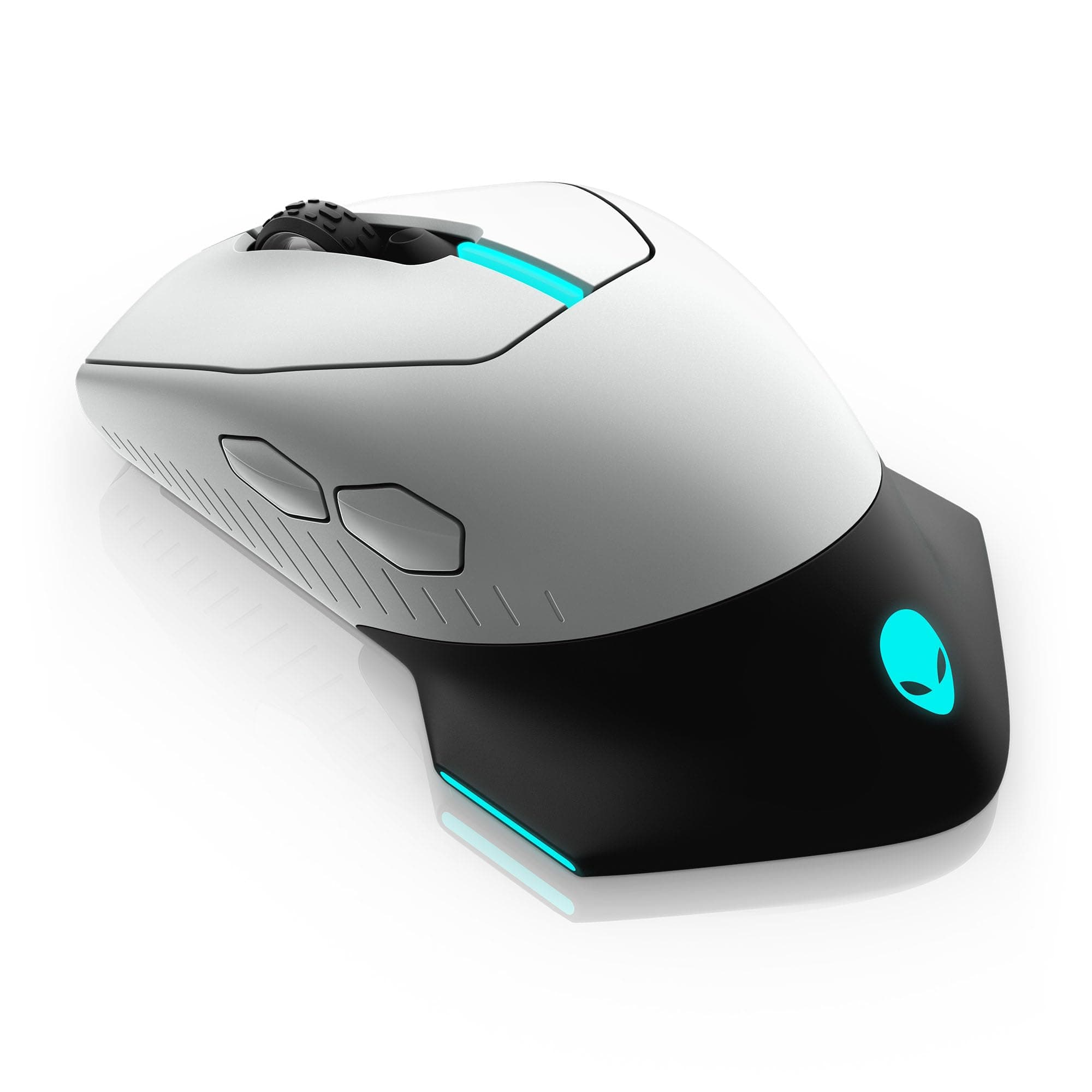 Wired/Wireless Gaming Mouse AW610M - 16000 DPI, Optical Sensor, Ambidextrous, 7 Buttons, 3-ZONE 16.8m AlienFX RGB Lighting, Edge-Free Design, Ergonomic - Lunar Light