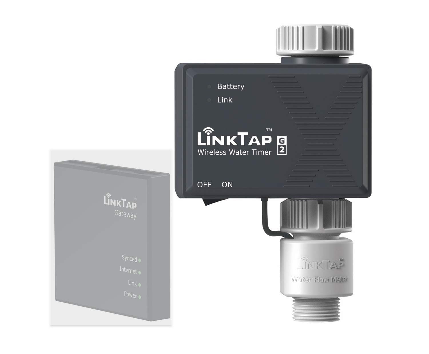 LinkTap G2 Wireless Water Timer Add-on - Remote Hose Timer for Lawns & Gardens - Cloud Controlled Watering with Real-Time Fault Detection & Notifications - Easy-Install, App & Smart Assistant Enabled