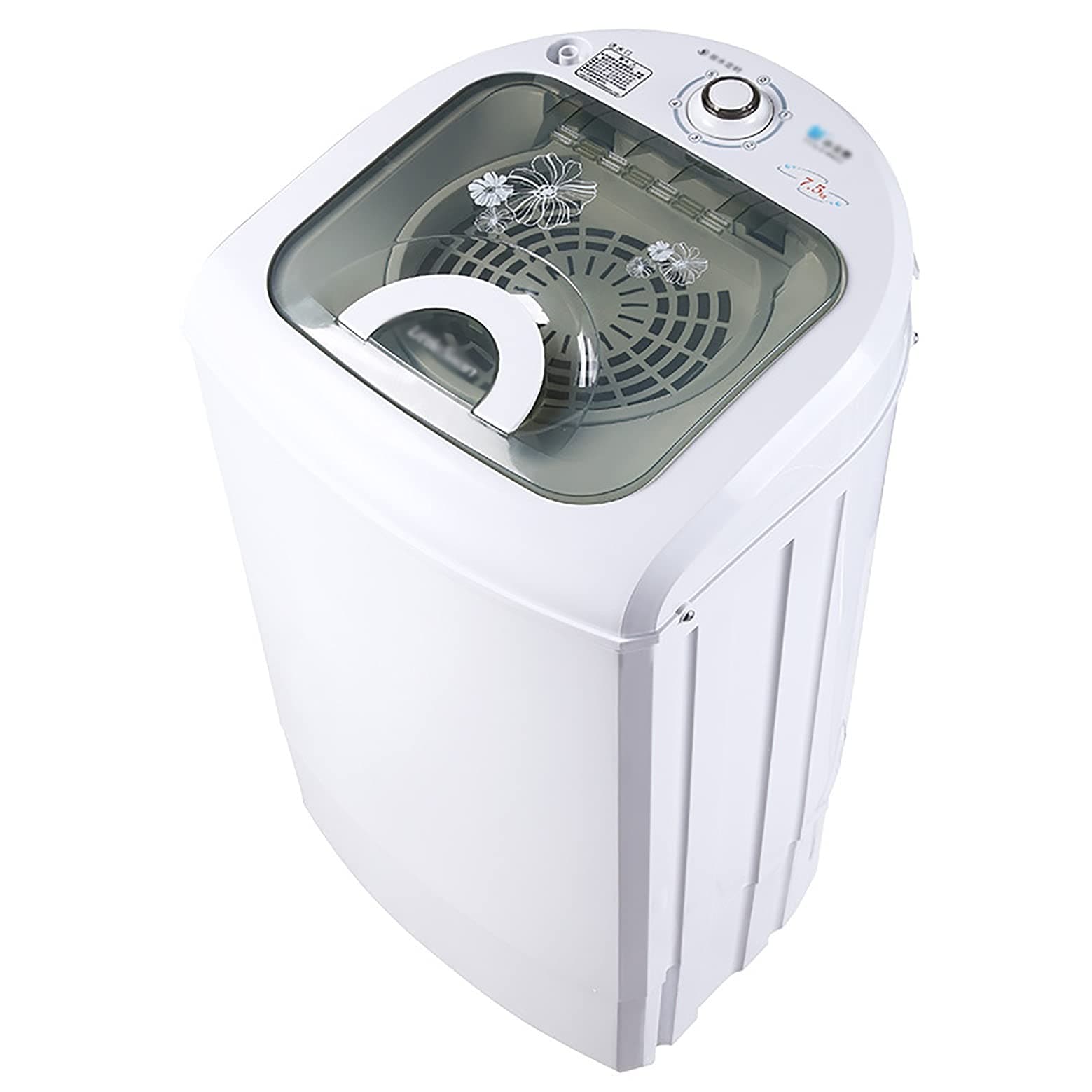 Portable 2-in-1 Washing Machine & Spin Dryer - Automatic Camping Washer, 7.5KG Top Loading, Timing Function, Energy/Water-saving, Easy Operation
