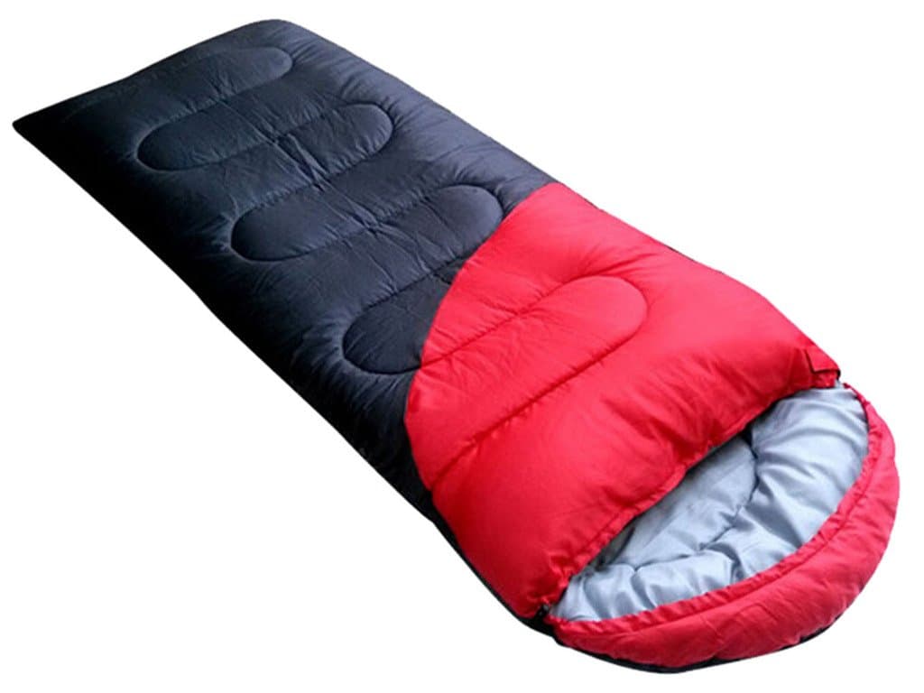 Campsod 20°F- 40°F Rectangular Lightweight Large Camping Mummy Sleeping Bags Red / Black