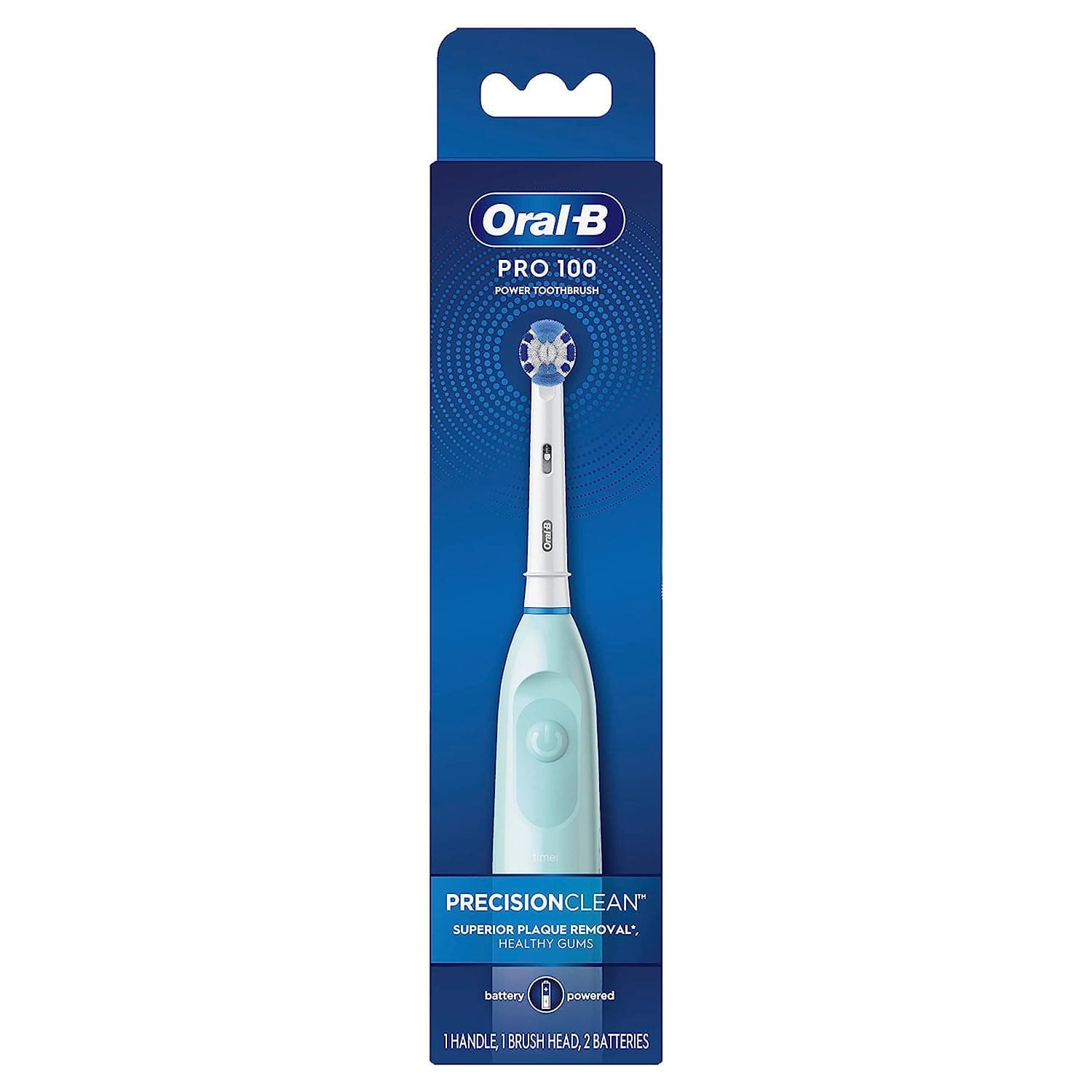 Oral-BPro 100 Precision Clean Battery Powered Toothbrush, (1)