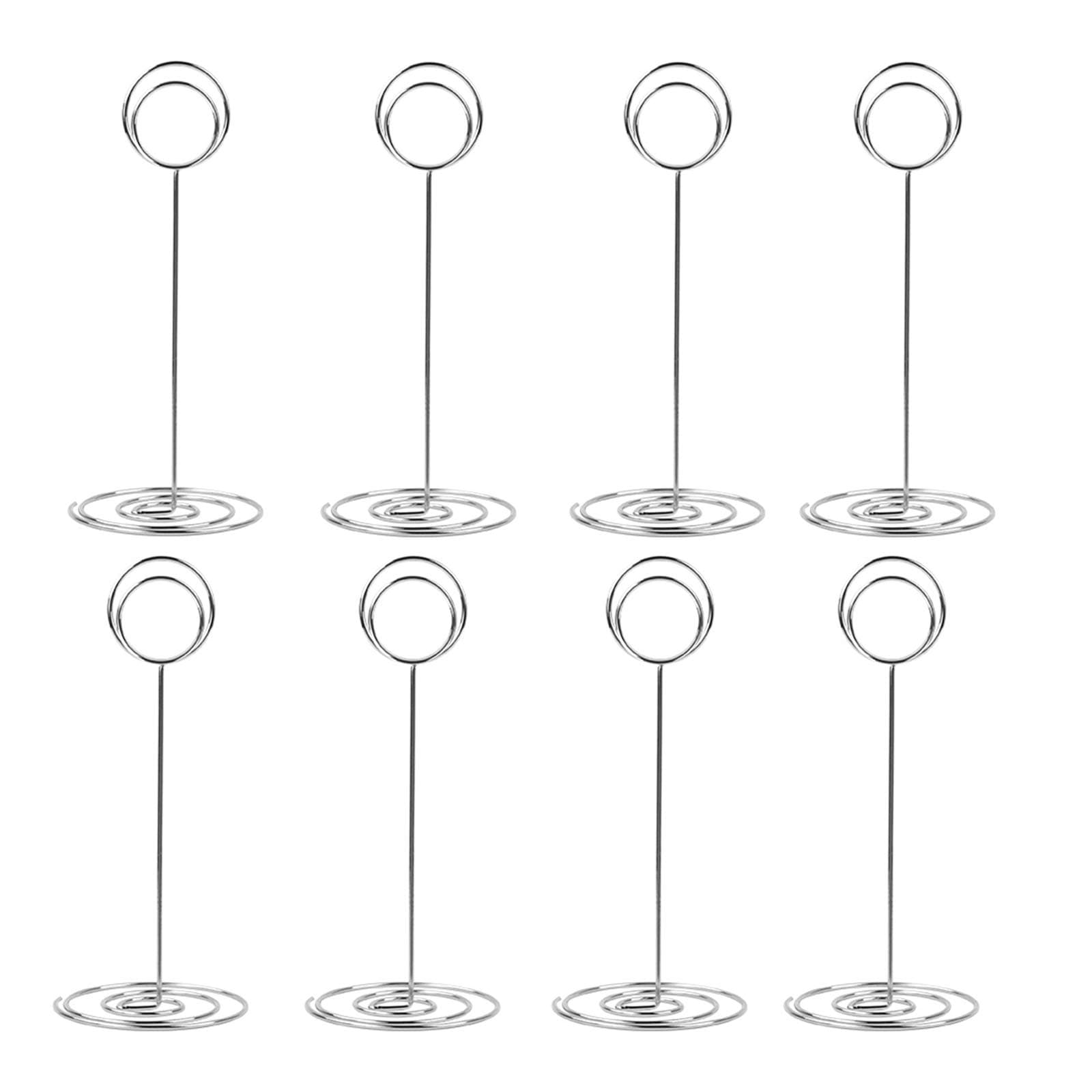 20 Pack 8.75 inch Tall Table Number Holders Place Card Holder Table Picture Holder Wire Photo Holder Clips Picture Memo Note Photo Stand (Silver)