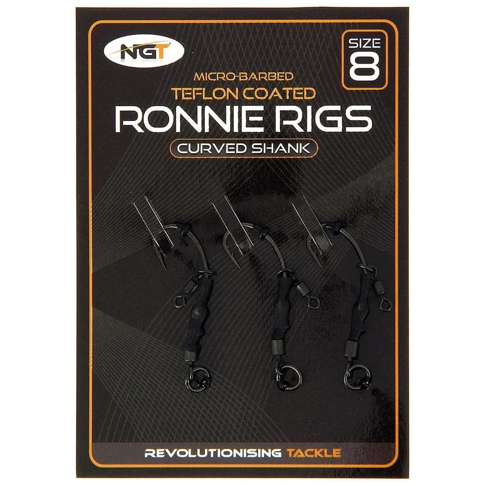 Next Generation Tackle NGT Triple Pack Ronnie Rigs - Size 8 Micro Barbed with Curved Shank