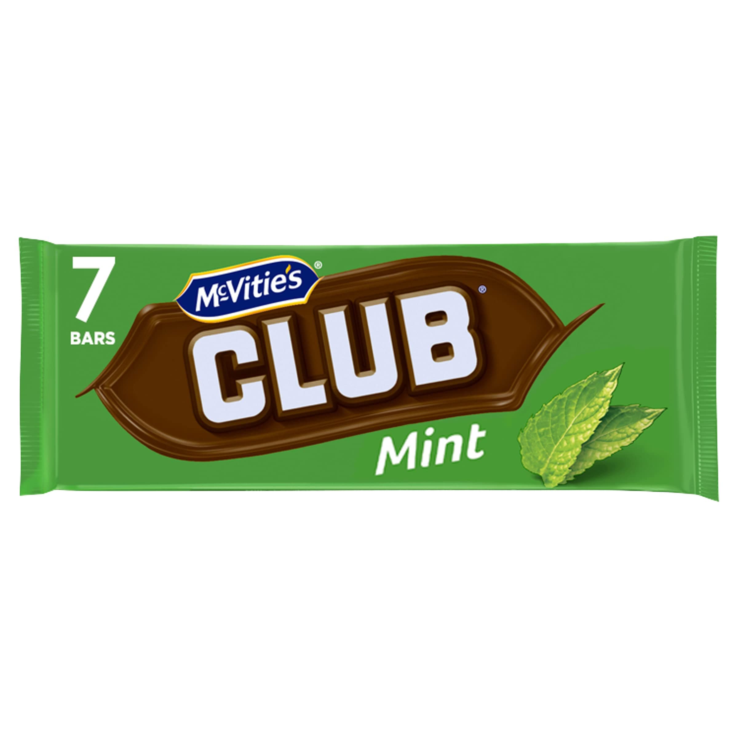 McVitie's Club Mint Biscuit Bars, 7 Bars per Pack, 161 g (Pack of 1)