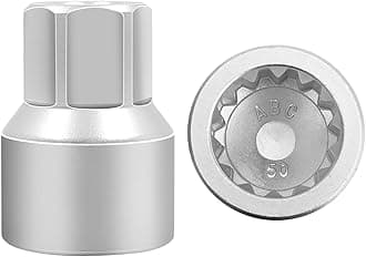 ABC-50 - Wheel Locking Nut Key for Porsche VW Toureg Panamera/Cayenne/Macan/Cayman/SUV, Wheel Lock Nut Scoket Adapter, Wheel Anti-Theft Lug Nut Removal Tool, Anti-Theft Screw Remover