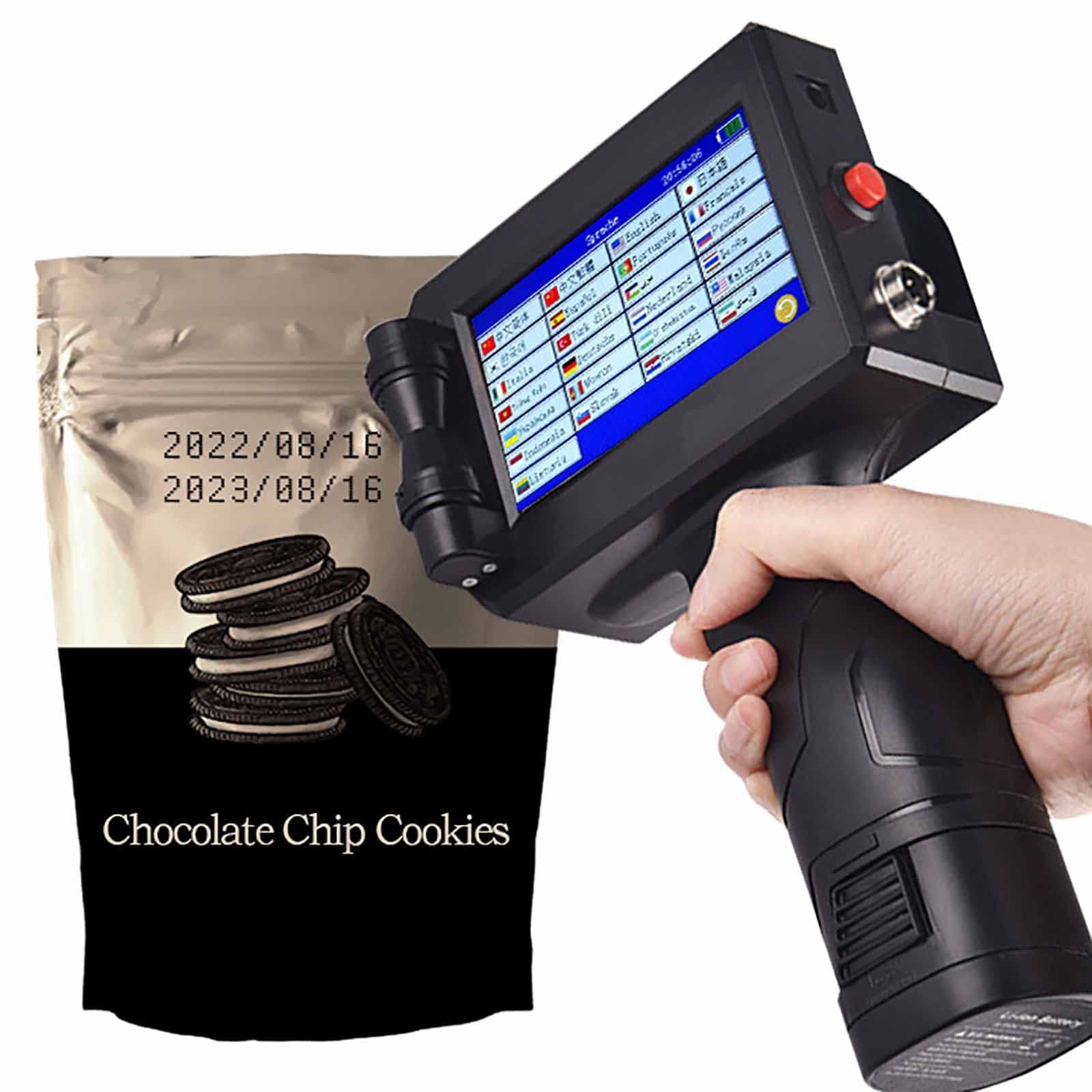 BRAAZI Handheld Inkjet Printer, Handheld Printer Portable with 4.3 Inch Touch Screen Quick-Drying Inkjet Coding Machine for Expire Date, Barcode, QR-Code, Logo, Batch Series Number