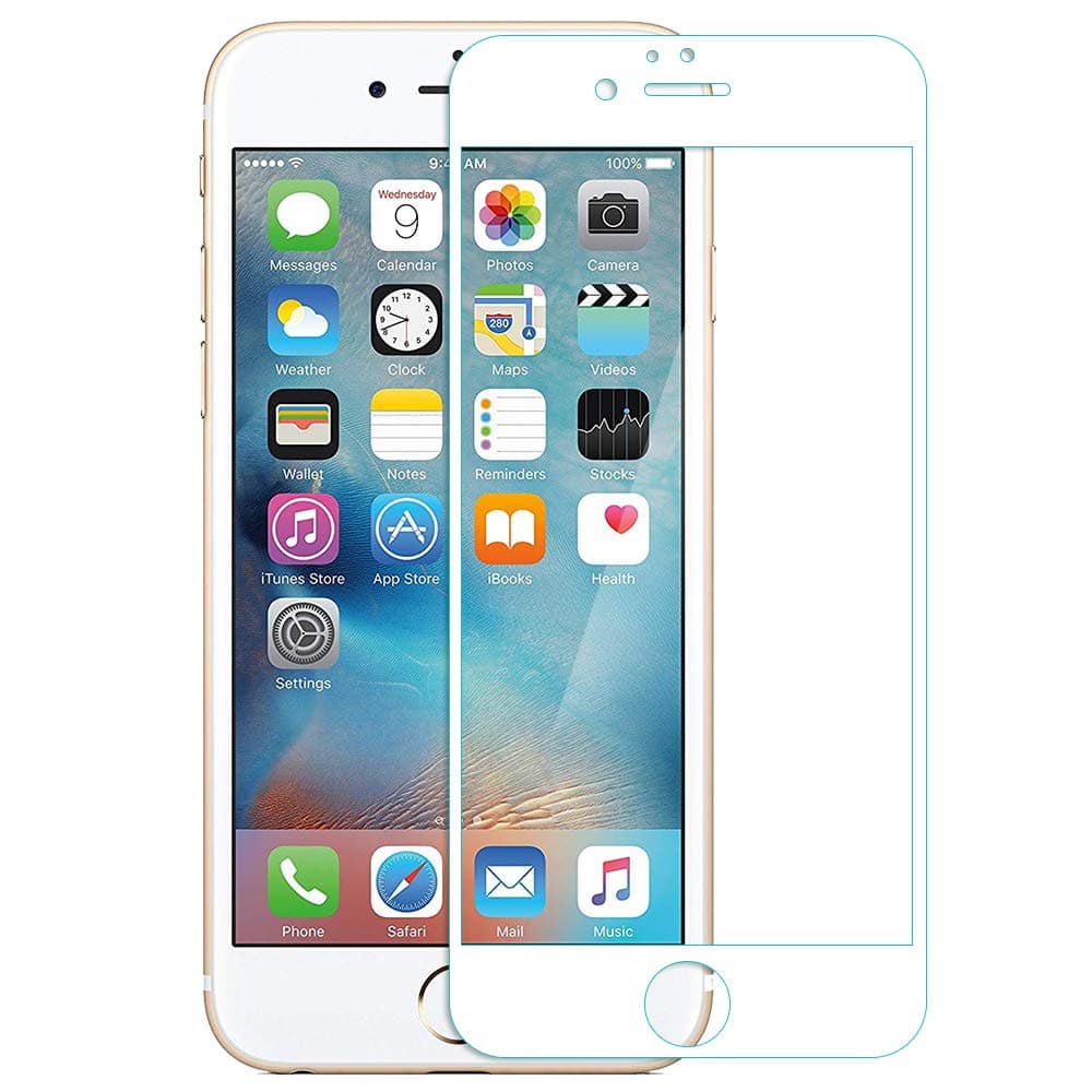 Amazon Brand - Solimo Premium Full Body Tempered Glass for iPhone 6 Plus with Installation Kit (White)